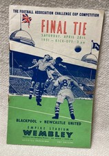 Blackpool v Newcastle United FA Cup final football programme 1951 at Wembley