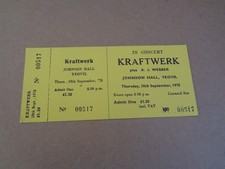 Kraftwerk 1975 Johnson Hall, Yeovil complete Concert Ticket