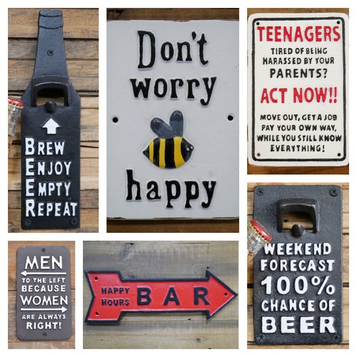Metal cast iron wall - cast, signs
