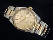 Rolex Datejust Mens 2-tone Yellow Gold and Stainless Steel Champagne Dial 16013