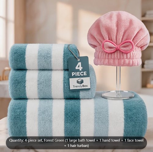Piece forest green striped - 4-piece,