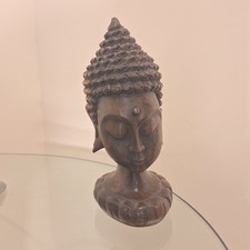 Hand Carved Wooden Buddha Head