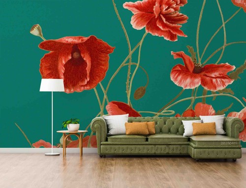 Red poppy flower - 3d,