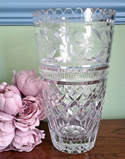 LARGE VINTAGE CUT GLASS LEAD