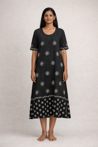 Black and white kurta - black,
