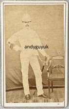 CDV MILITARY SOLDIER IN TROPICAL PITH HELMET UNIFORM VICTORIAN ANTIQUE PHOTO
