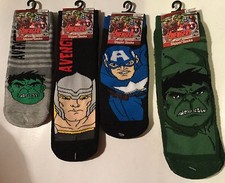 Boys Slipper Socks with Captain America, Hulk, Thor detail. 6-8
