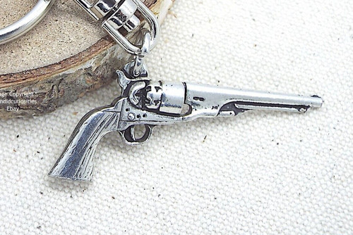 Antique revolver gun keyring - antique,
