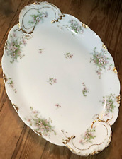 Theodore Haviland Limoges France Schleiger 146 APPLE BLOSSOM 20 1/2" Flaw