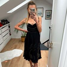 Karen Millen Black Silver Gold Sequin Beaded Flapper Midi Dress 14 Great Gatsby