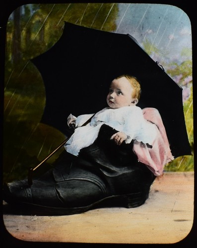 Magic lantern slide baby a - lantern,