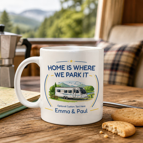 Personalised caravan mug twin - personalised,