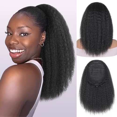 Curly yaki ponytail extension - curly,