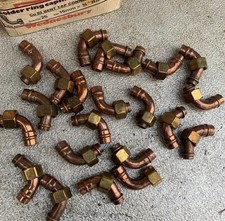 22mm x 1/2” Cu 63 Copper Solder Ring Fitting Bent Tap Connector - 22 x Fittings