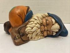 Vintage/Pre-Owned*9.5" Ceramic Painted Garden Gnome*Sleeping