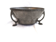 PEWTER Hammered Bowl Frank Cobb & Co Vintage on three feet Period Pewter