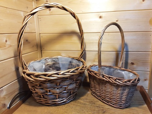 Pair hand woven wicker - a,