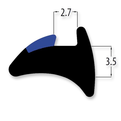 Black and blue upvc wedge - black,