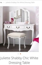 Shabby Chic Dressing Table with stool and large folding mirror juliette style 