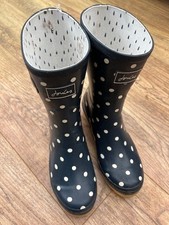 Ladies Joules Spotty Wellington Boots / Wellies - Size 8