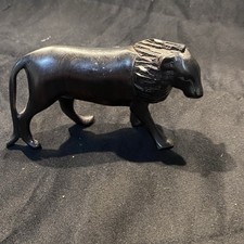 Hand-carved ebony wood lion