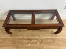 Vintage Hardwood Glass Top