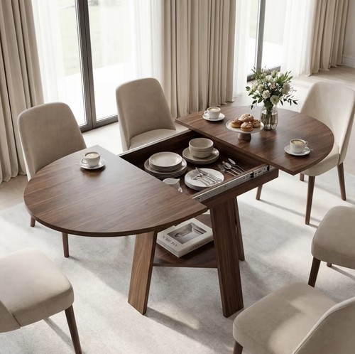 Extendable oval wood - extendable, grain