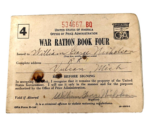 Vintage ww2 war ration book - vintage,