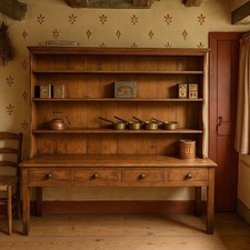 large antique pine Welsh Dresser  shelves and drawers