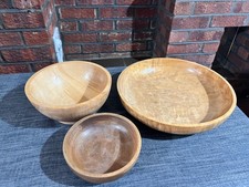 Set of 3 Turned Wooden Bowls