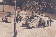 Original photo postcard British WW1 tanks in Cologne 1919