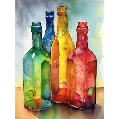 Coloured glass bottles - coloured,