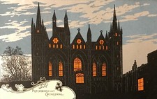 Peterborough Cathedral Silhouette postcard by Stewart & Woolf