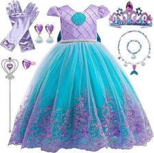 Little Girls Mermaid Costume Accessories Set Princess Fancy Dress Up Halloween
