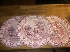 3 vintage w.r.midwinter plates rural england 28cm diameter