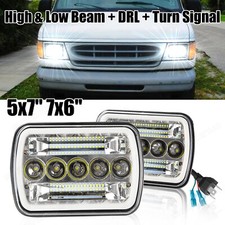 Pair 5X7" 7X6" LED Headlights