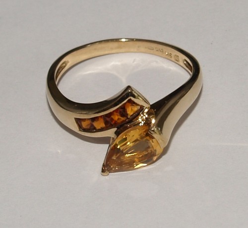 Qvc 9ct yellow gold citrine - yellow,