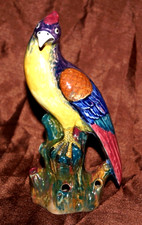 1920s Hancock & Sons Rubens Ware Exotic  Parrot Figurine/Posy holder.  Perfect