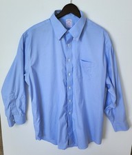 Brooks Brothers Mens 17.5/33 Supima Cotton Tradition Fit Blue Button Down