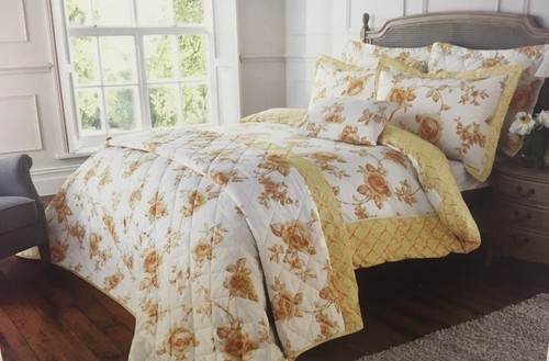 Rouen gold quilted bedspread - rouen,