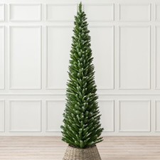 Artificial Christmas Tree Slim Frosted Snowy Spruce With Stand 5ft 6ft 7ft