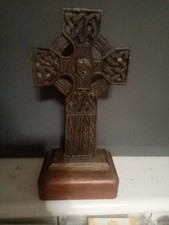 Irish Handmade Wooden Celtic Cross Long Kesh? Not SIGNED