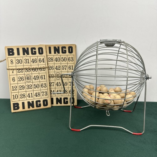Vintage metal bingo cage - vintage,