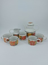 Midwinter Nasturtium Stonehenge Vintage 1970s Tea Coffee Set Cups Pot Sugar Bowl