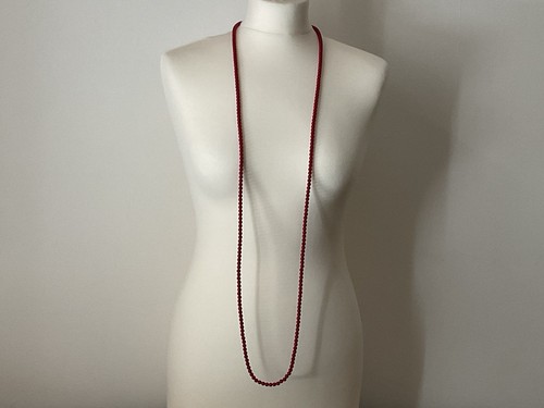 Long dark red - long, beaded
