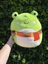 Green Frog Squishmallow Wendy with scarf Squishmallow Frog Soft Toy 12”|30cm