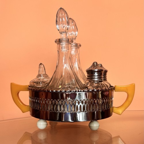 Art deco 1930s cruet set - art,