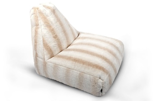 Cream rabbit faux fur striped - faux,