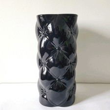 Large Black Ceramic Vase Buttoned Cushion Design H35cm x W15cm 
