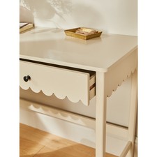 Cream Console Table Scalloped